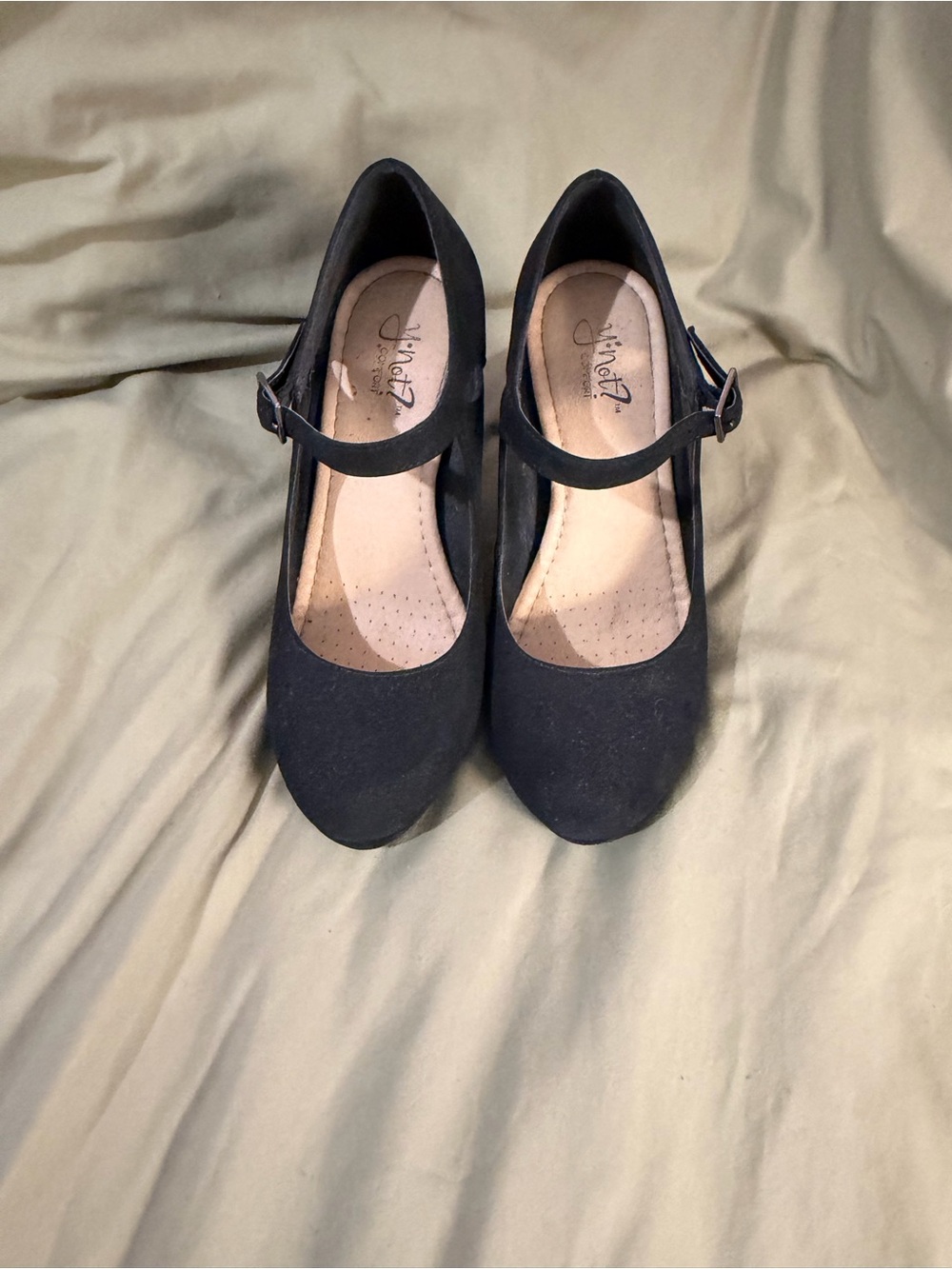 Black Mary Jane Block Heel Pumps with Ankle Strap - Picture 5 of 7